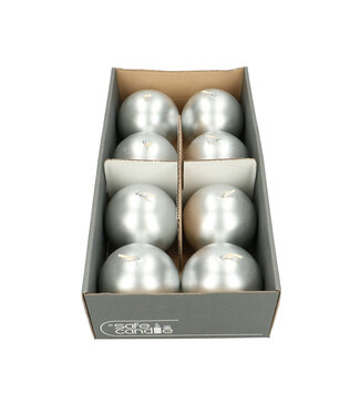 4A Silver-coloured ball candle | Diameter 8 centimetres | Per 8 pieces