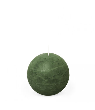 4A Bougie boule rustique vert foncé | Diamètre 8 centimètres | Par 6 pièces