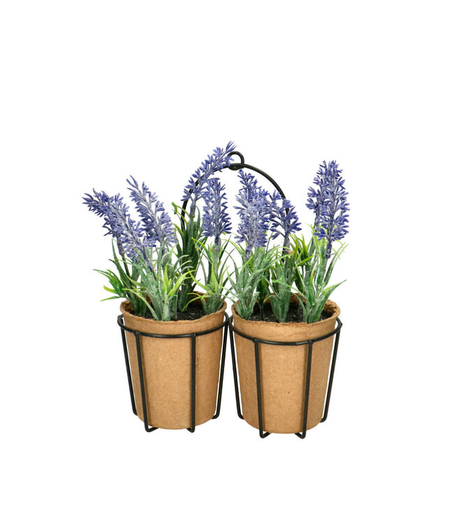 Blue Lavender artificial plant with pot | Lavender Angustifolia artificial plant | Size 22 x 16 centimetres | Available to order per 12 pieces