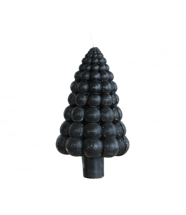 Bougie de sapin de Noël à bulles noires | Diamètre 7 centimètres | Hauteur 12 centimètres | Disponible par lot de 6 pièces