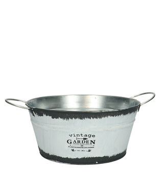 4A Pot de fleurs en zinc noir et blanc Vince | Dimensions 22 x 10 centimètres | Par 10 pièces