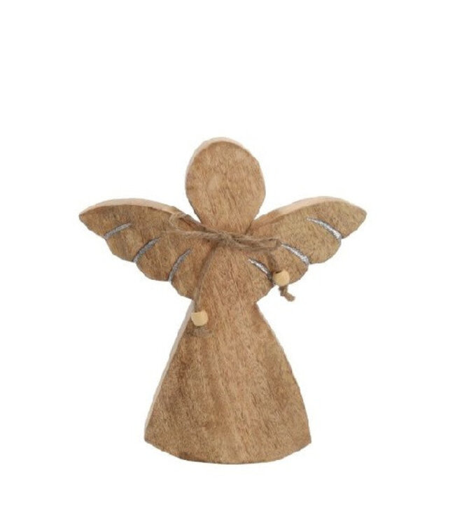 Natural wooden Christmas angel decoration | Size 17 x 3 x 20 centimetres | Available to order in sets of 6