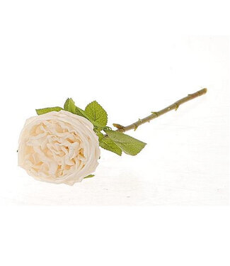 4A Natural white artificial rose | Rosa artificial flowers | Length 44 centimetres | Set of 6 pieces