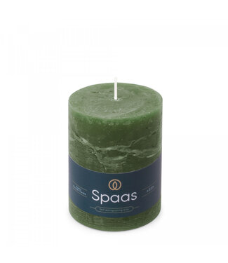 4A Dark green rustic pillar candle | Diameter 8 centimetres | Height 11 centimetres | Per 6 pieces