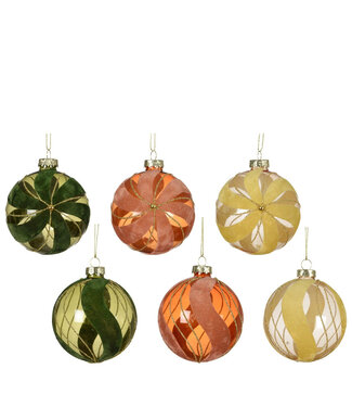 4A Boule de Noël en verre de couleurs mélangées | Diamètre 80 millimètres | Par 12 pièces
