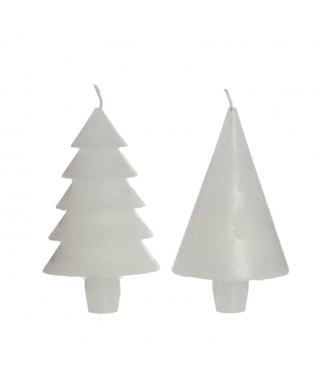 Bougie sapin de Noël blanche naturelle | Diamètre 7 centimètres | Hauteur 12 centimètres | Commande par 6 pièces