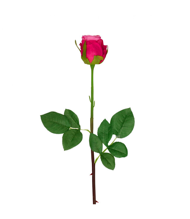 Fuchsia Rose artificial flower | Rosa artificial flowers | Length 46 centimetres | Available to order per 24 pieces