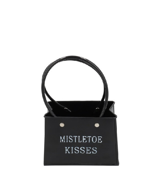 Black zinc Christmas Flower Pot Planter bag shape | Size 14 x 7.5 x 11.5 centimetres | Available to order per 6 pieces