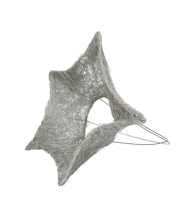 Porte-bouquet argenté étoile en sisal | Diamètre 25 centimètres | Commande par 10 pièces