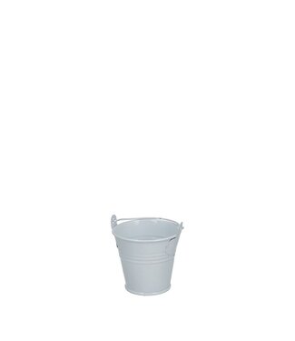 4A Seau en zinc naturel blanc Pot de fleurs Pot de plantes | Dimensions 6 x 5 centimètres | Par 10 pièces