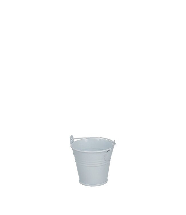 White natural zinc Bucket Flowerpot Plant Pot | Size 6 x 5 centimetres | Available to order in sets of 10