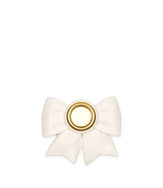 4A Porte-bougie blanc naturel avec nœud | Diamètre 2,2/6 centimètres | Hauteur 7 centimètres | Par 4 pièces