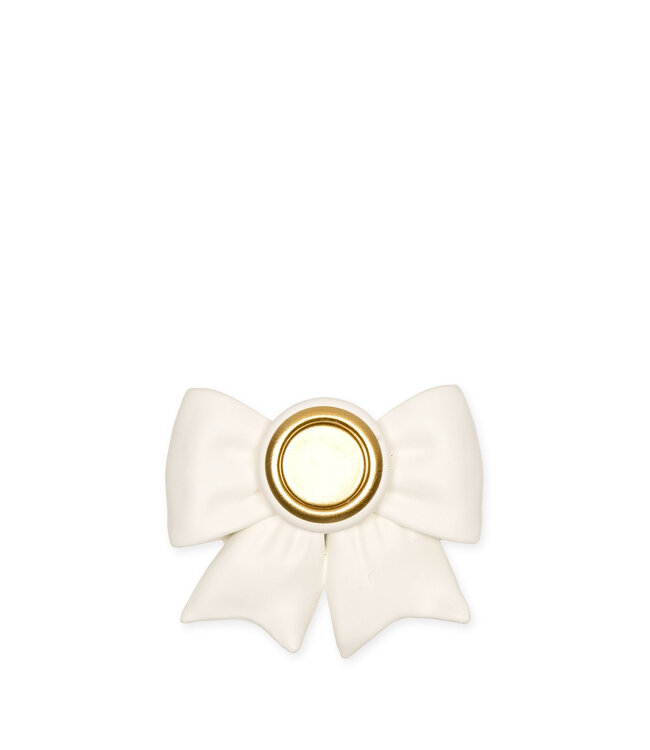 Bougeoir blanc naturel avec nœud | Diamètre 2,2/6 centimètres | Hauteur 7 centimètres | À commander par 4 pièces