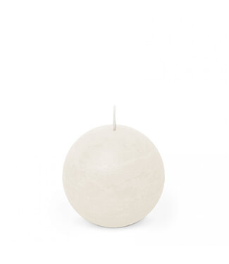 4A Natural white rustic ball candle | Diameter 8 centimetres | Pack of 6