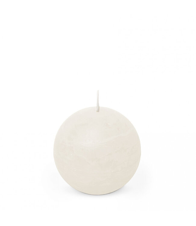 Natural white rustic ball candle | Diameter 8 centimetres | Available to order in sets of 6