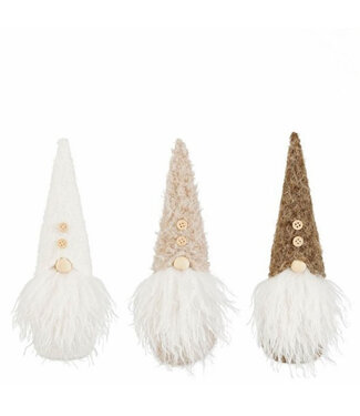 4A Couleurs mélangées déco de gnome de Noël | Diamètre 8 centimètres | Hauteur 23 centimètres | Par 12 pièces