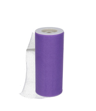 4A Ruban en tulle couleur lavande | Largeur 150 millimètres | Longueur 23 mètres | Par pièce