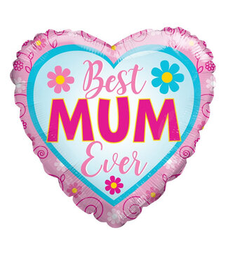 4A Mixed colours balloon Best Mum ever | Diameter 45 centimetres | Per 10 pieces