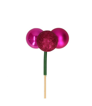 4A Cerise Christmas bauble pick trio mix | Length 50 centimetres | Diameter 4 centimetres | Per 10 pieces