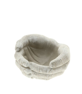4A Pot de fleurs gris mains | Dimensions 19 x 18,5 x 9,5 centimètres | Par 4 pièces