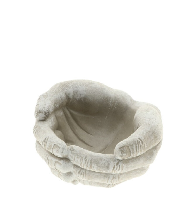 Pot de fleurs gris mains | Dimensions 19 x 18,5 x 9,5 centimètres | Commande par lot de 4 pièces