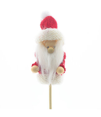 4A Weihnachtsmann-Stecker weiß rot | Länge 10 Zentimeter | Durchmesser 6,5 Zentimeter | Pro 25 Stück