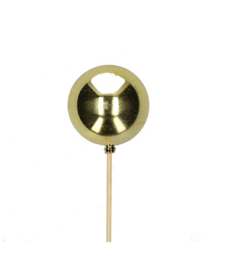 4A Glänzende goldfarbene Weihnachtskugel-Stecker | Länge 50 Zentimeter | Durchmesser 6 Zentimeter | Pro 25 Stück