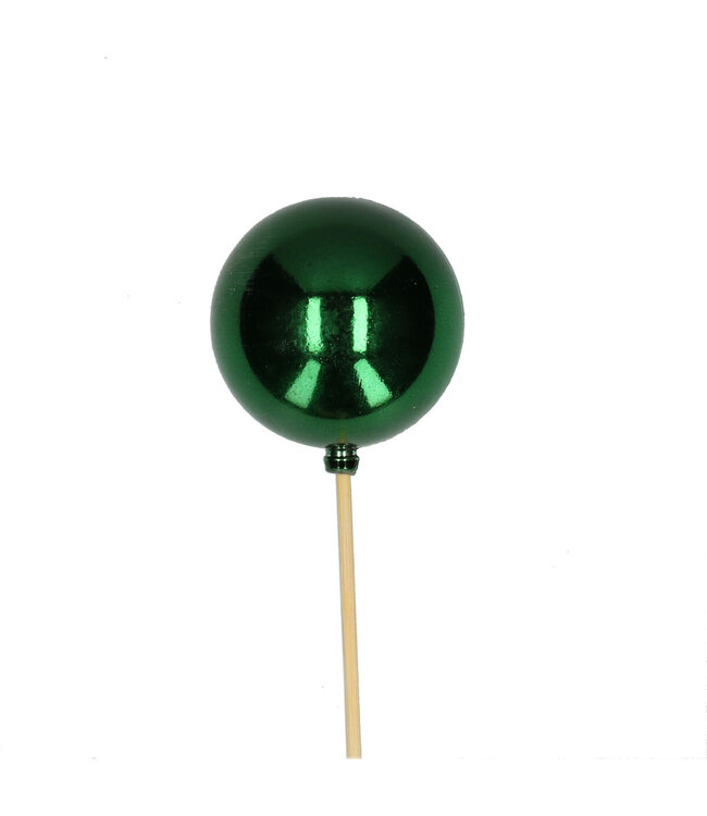 Glänzende grüne Weihnachtskugel mit Stecker | Länge 50 Zentimeter | Durchmesser 6 Zentimeter | In 25er-Packungen bestellbar