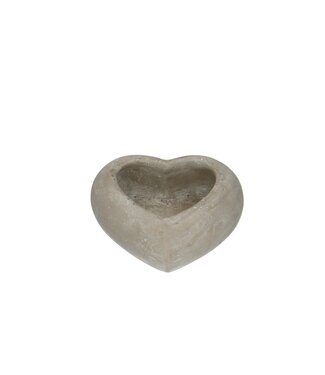 4A Pot de fleurs gris en forme de cœur | Dimensions 15 x 9 x 6 centimètres | Par 6 pièces