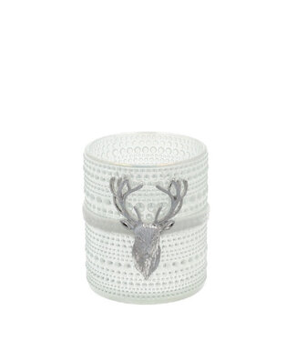4A Bougie chauffe-plat renne blanche naturelle | Dimensions 8,5 x 10 centimètres | Par lot de 6 pièces