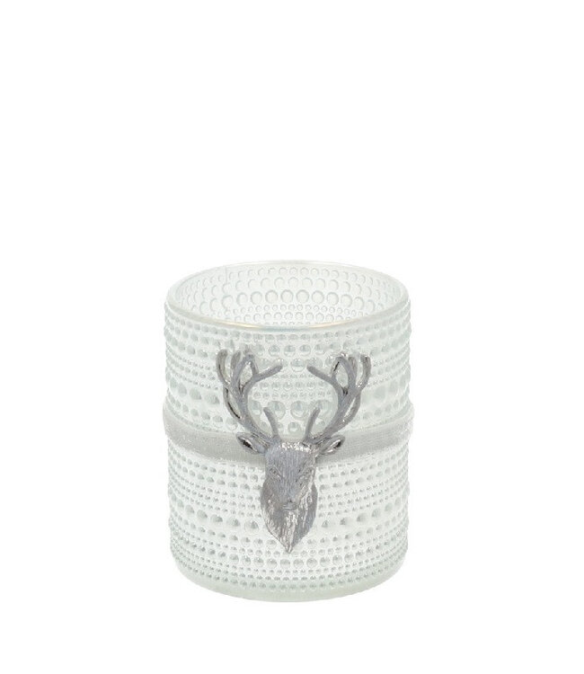 Bougie chauffe-plat renne blanc naturel | Dimensions 8,5 x 10 centimètres | Disponible par lot de 6 pièces