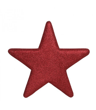 4A Étoile de Noël rouge scintillante déco | Diamètre 40 centimètres | Par 4 pièces