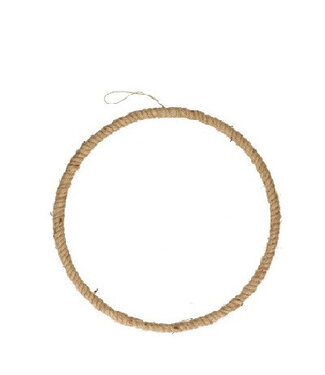 4A Cercle de décoration en corde de jute brun clair | Diamètre 25 centimètres | Par 12 pièces