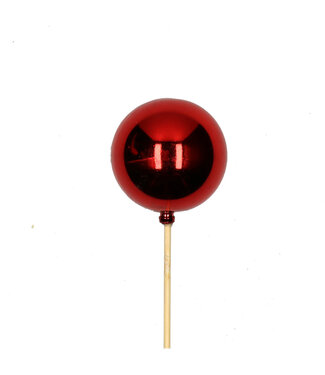 4A Glänzende rote Weihnachtskugel-Stecker | Länge 50 Zentimeter | Durchmesser 6 Zentimeter | Pro 25 Stück