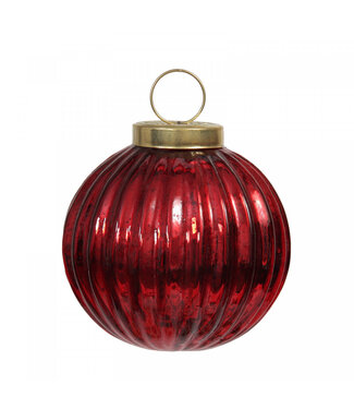 4A Boule de Noël rouge brillante | Diamètre 75 millimètres | Par 9 pièces