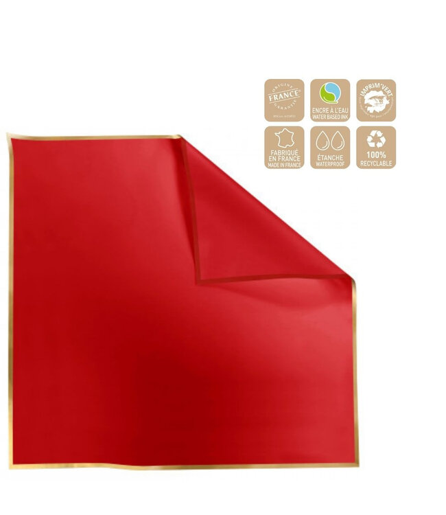 Rote Folienblatt Cachotier | Breite 70 Zentimeter | Länge 70 Zentimeter | Pro 100 Stück zu bestellen