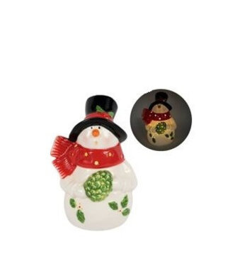 4A Bonhomme de neige de Noël LED blanc naturel | Diamètre 10,5 centimètres | Hauteur 15 centimètres | Par 3 pièces
