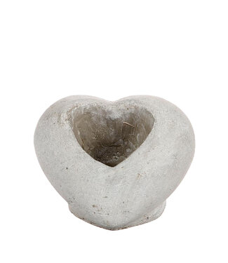 4A Pot de fleurs gris en forme de cœur | Dimensions 11 x 10 x 8,5 centimètres | Par lot de 2 pièces