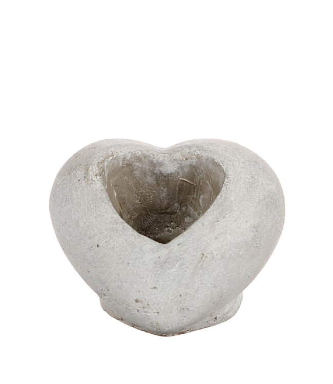 Pot de fleurs gris en forme de cœur | Dimensions 11 x 10 x 8,5 centimètres | Disponible par lot de 2 pièces