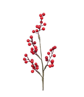 4A Branche de Noël rouge avec baies | Longueur 46 centimètres | Par 3 pièces