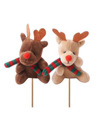 4A Mixed colours reindeer pick Ralph | Length 50 centimetres | Size 10 x 8 centimetres | Per 25 pieces