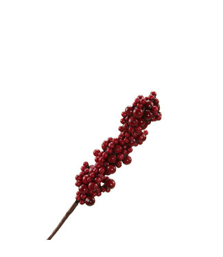 4A Branche de Noël rouge avec baies | Longueur 17 centimètres | Par 12 pièces