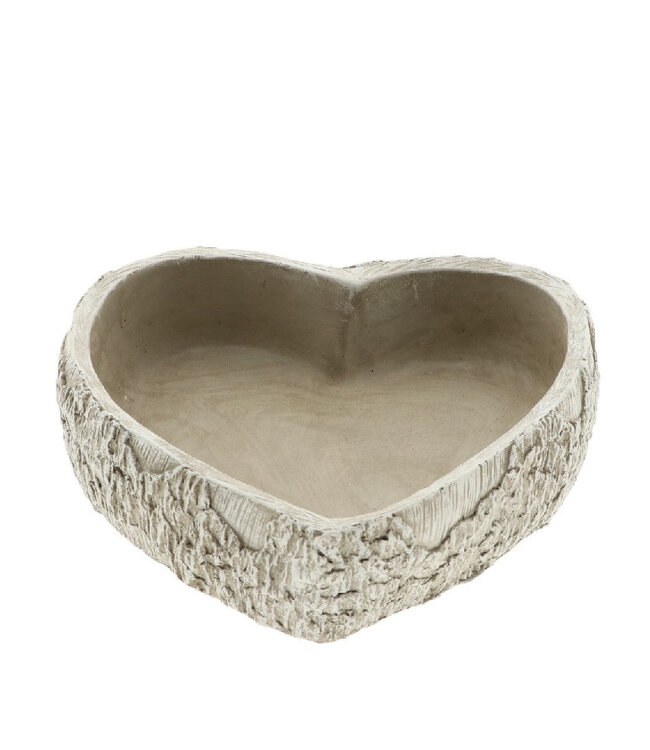 Pot de fleurs gris en forme de cœur | Dimensions 25 x 25,5 x 7 centimètres | Commandable par lot de 2 pièces