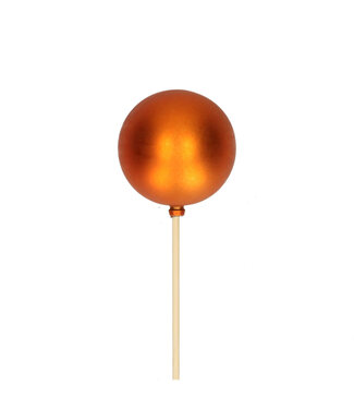 4A Matte orange Weihnachtskugel mit Stab | Länge 50 Zentimeter | Durchmesser 6 Zentimeter | Pro 25 Stück