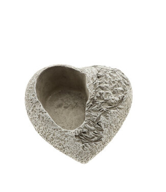 4A Pot de fleurs gris en forme de cœur | Dimensions 16 x 16 x 6,5 centimètres | Par 6 pièces