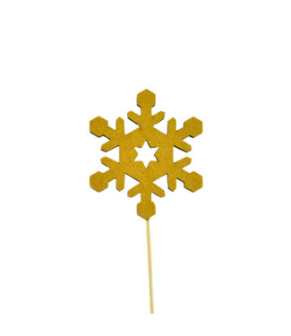 4A Goldene Schneeflocken-Stecker | Länge 20 Zentimeter | Durchmesser 7 Zentimeter | Pro 12 Stück