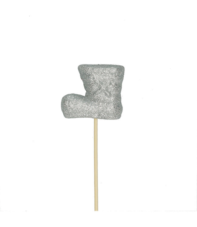 Décoration botte argentée | Longueur 50 centimètres | Dimensions 6 x 5 x 6 centimètres | Commande par 25 pièces