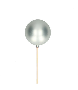 4A Silbermatte Weihnachtskugel mit Stab | Länge 50 Zentimeter | Durchmesser 6 Zentimeter | Pro 25 Stück