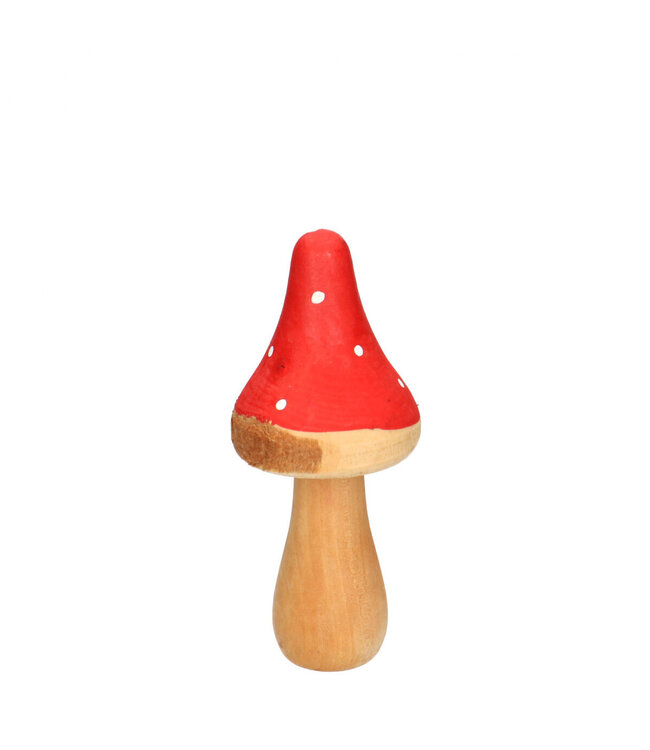 Pixie champignon rouge | Diamètre 7,5 centimètres | Hauteur 15,5 centimètres | Commande par lot de 6 pièces