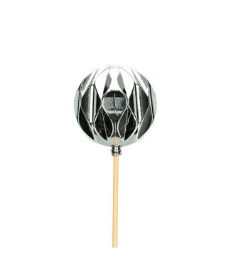 4A Silberfarbener Weihnachtskugel-Stecker | Länge 50 Zentimeter | Durchmesser 6 Zentimeter | Pro 25 Stück